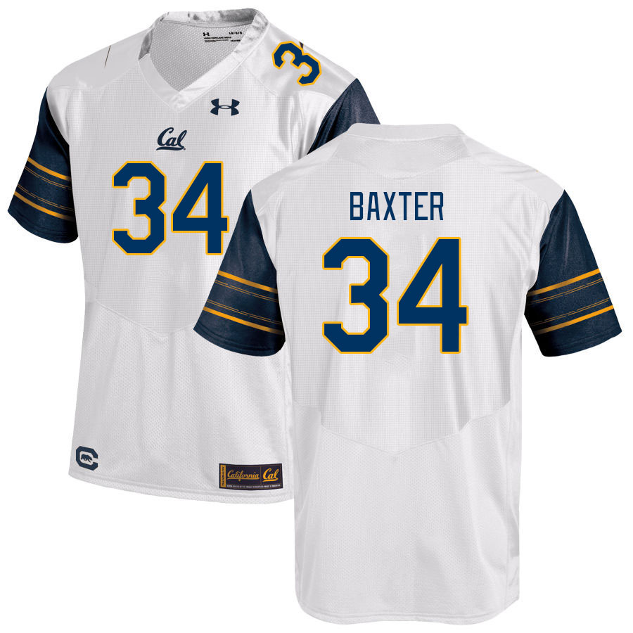 Men #34 Ethan Baxter California Golden Bears College Football Jerseys Stitched Sale-White - Click Image to Close